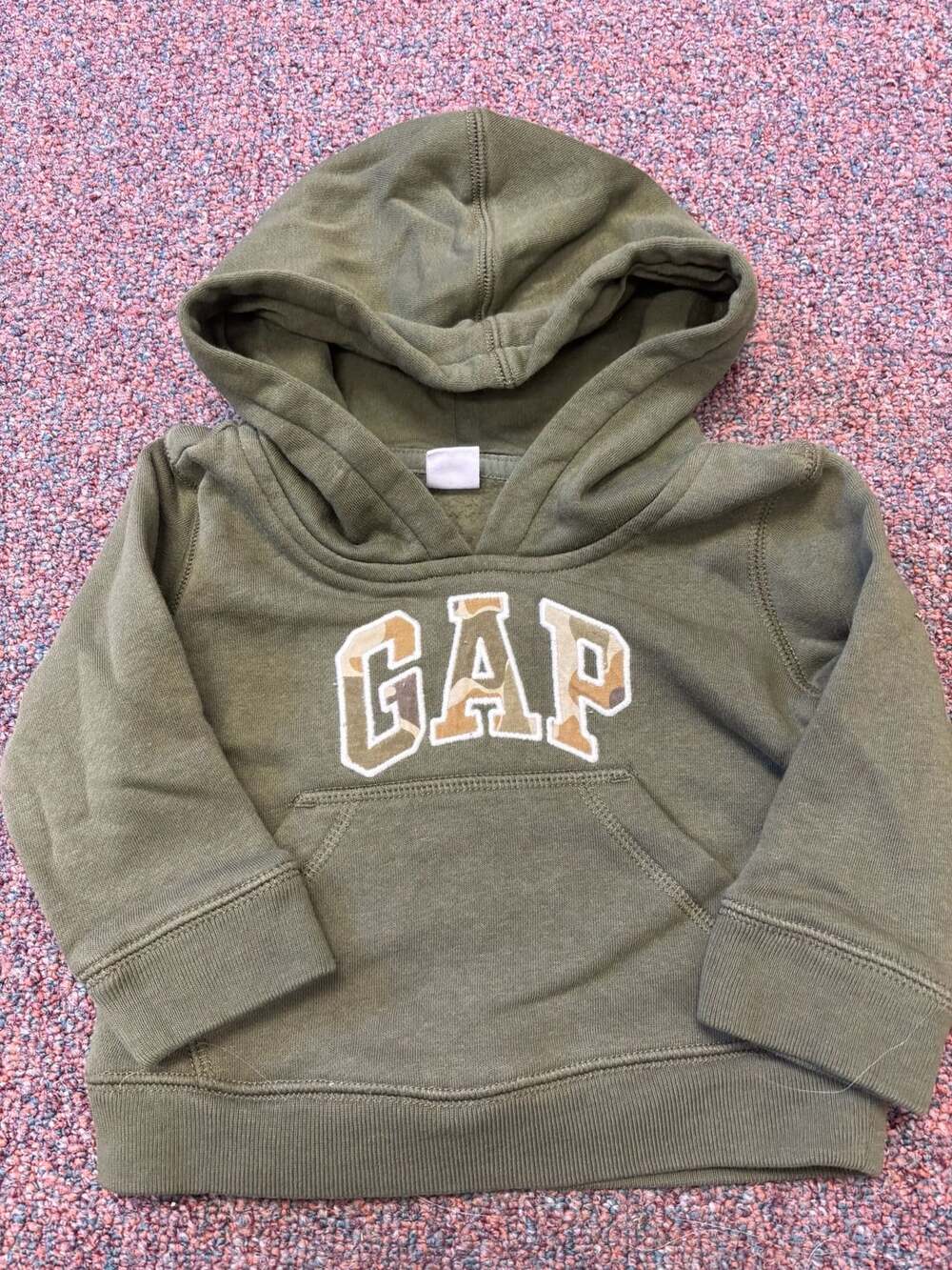 Baby Gap Logo Hoodie Size 6-12 Months Olive Green